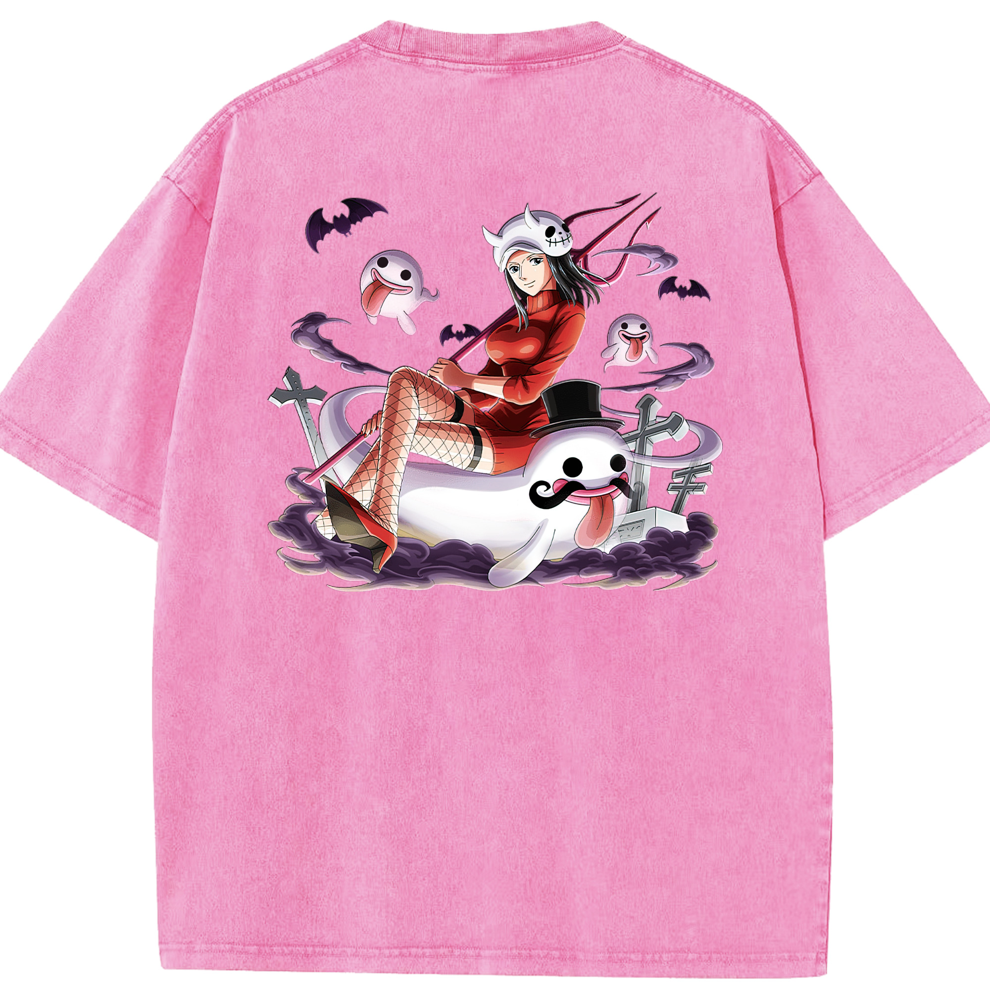 ワンピース ニコ・ロビン ONE PIECE Nico Robin 綿100% ヴィンテージ風 半袖Tシャツ（背面プリント）